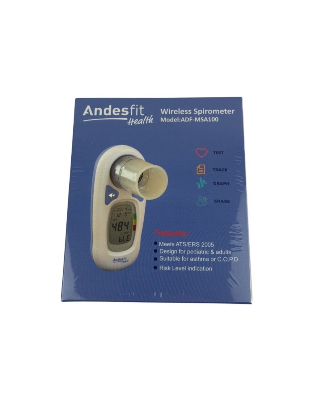 NEW AndesFIT ADF-MSA100 Wireless Spirometer / Peak Flow Meter - NIB (New in Box)